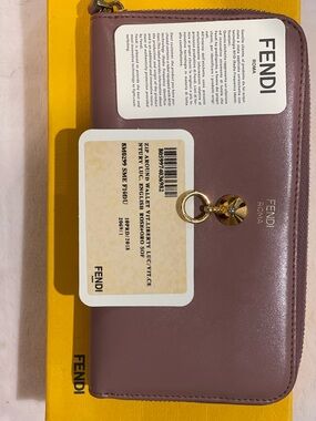 Fendi Roma zip around wallet in English Rose with RFID and Fendi box
